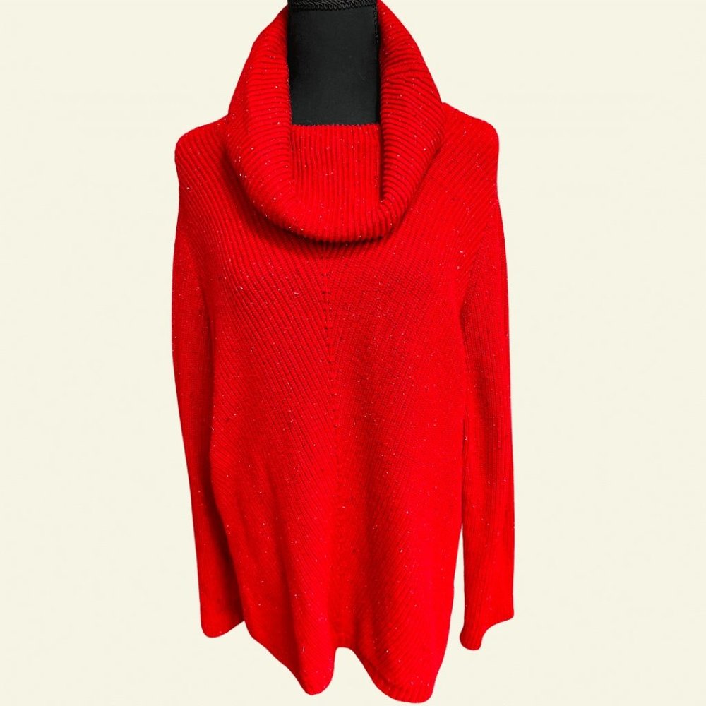 TALBOTS - red cowl neck sweater - size XLP - 0122LR-1